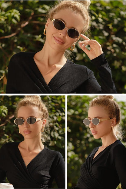 Retro Oval Sunglasses for Women Men Trendy Sun Glasses Classic Shades UV400 Protection SJ1217