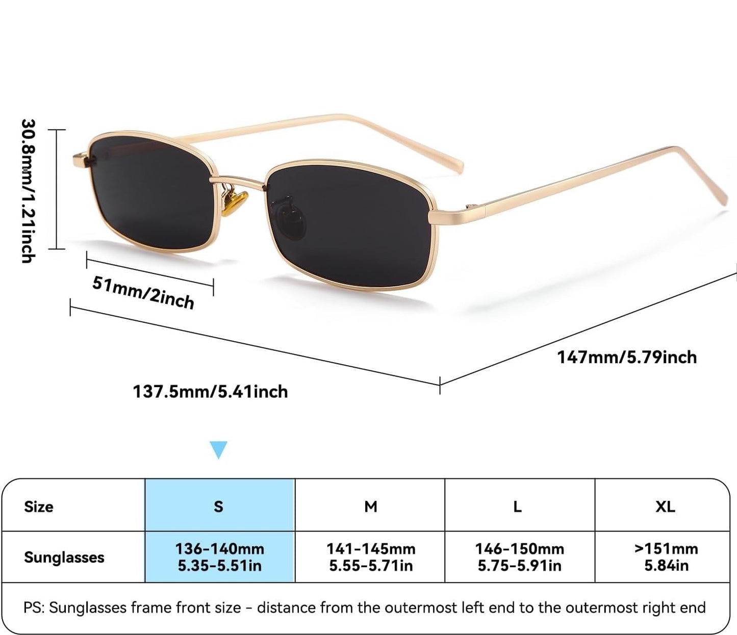 Retro Rectangle Sunglasses for Women Men Square Narrow Hip Hop Small Frame Sun Glasses